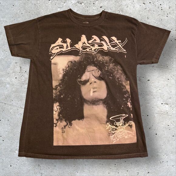Guns N' Roses Slash T-Shirt Portrait Tee Rock Band Merch Black Men's Large - Picture 1 of 10